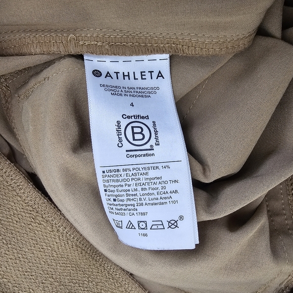 ATHLETA Brooklyn Heights Vienna Slim Pant Tapered Leg Sz 4 Tapestry Gold Womens - Picture 11 of 11